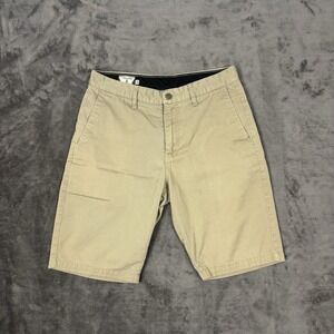 Volcom Chino Shorts 30 Men's Medium Khaki Flat Front Hiking Corpo Class